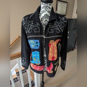 Vintage Susan Bristol cowboy boots cardigan S